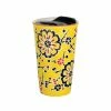 Fuji Merchandise 12oz Double-Walled Ceramic Tumbler | Yellow Flower -Dinnerware Sales sm12 5315