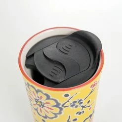 Fuji Merchandise 12oz Double-Walled Ceramic Tumbler | Yellow Flower -Dinnerware Sales sm12 5315 2