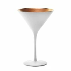 Stolzle 8oz Olympia Crystal Martini Glasses - Set Of 6 | White & Bronze 5 Stolzle 8oz Olympia Crystal Martini Glasses - Set Of 6 | White & Bronze -Dinnerware Sales stozel copper copy