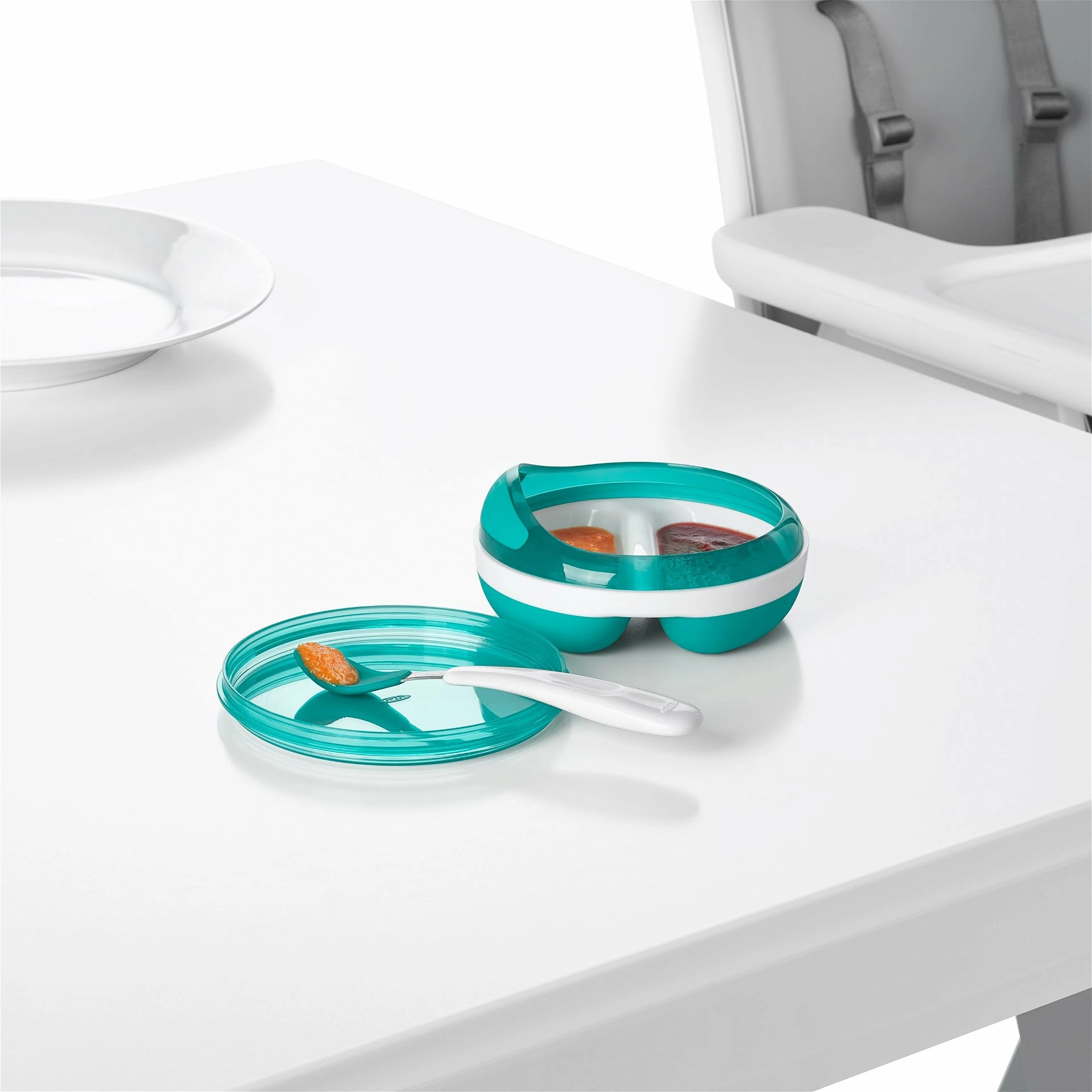 OXO Tot Feeding Spoon Set With Soft Silicone | Teal 6 OXO Tot Feeding Spoon Set With Soft Silicone | Teal - Image 4