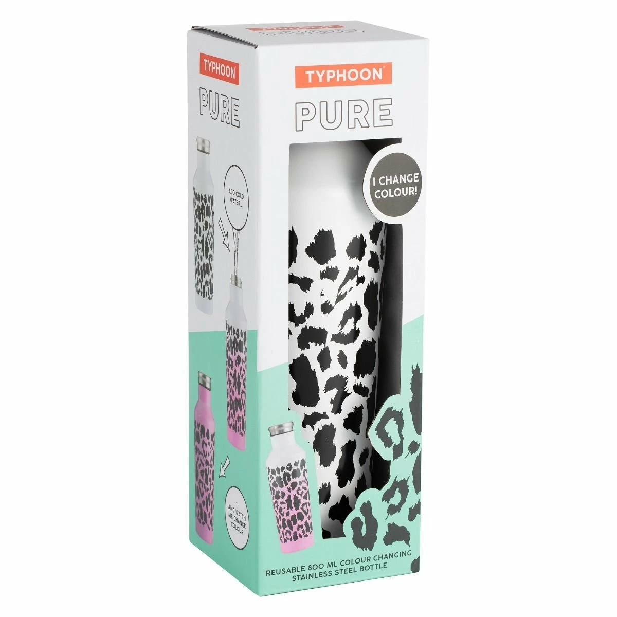 Typhoon PURE 27.1oz Color-Changing Water Bottle | Leopard 4 Typhoon PURE 27.1oz Color-Changing Water Bottle | Leopard - Image 2