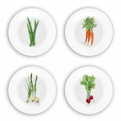 Bamboo Table 4-Piece Plate Gift Set | Veggies