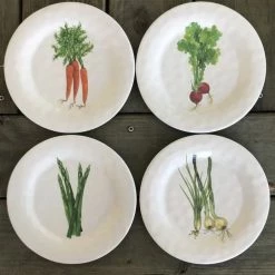 Bamboo Table 4-Piece Plate Gift Set | Veggies -Dinnerware Sales uv7g687f 7