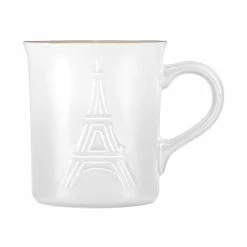 Le Creuset 14oz Mug Eiffel Tower Collection | White -Dinnerware Sales whitemug1 fix