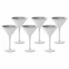 Stolzle 8oz Olympia Crystal Martini Glasses - Set Of 6 | White & Silver 1 Stolzle 8oz Olympia Crystal Martini Glasses - Set Of 6 | White & Silver -Dinnerware Sales wht silver