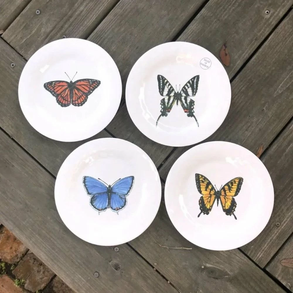 Bamboo Table 4-Piece Plate Gift Set | Butterflies 8 Bamboo Table 4-Piece Plate Gift Set | Butterflies - Image 6